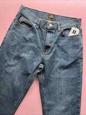 Lee jeans Classic Dark Blue Straight-Leg Jeans 90s relaxed fit denim gasoline